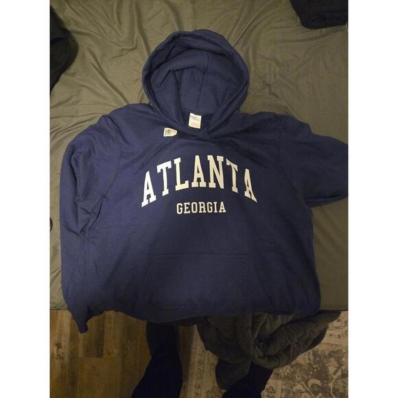 Port and Company Other - Port & Company Atlanta Georgia Navy Blue Pullover Hoodie Size Large